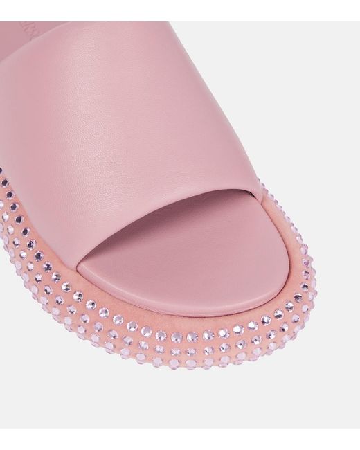 J.W. Anderson Pink Embellished Leather Platform Sandals