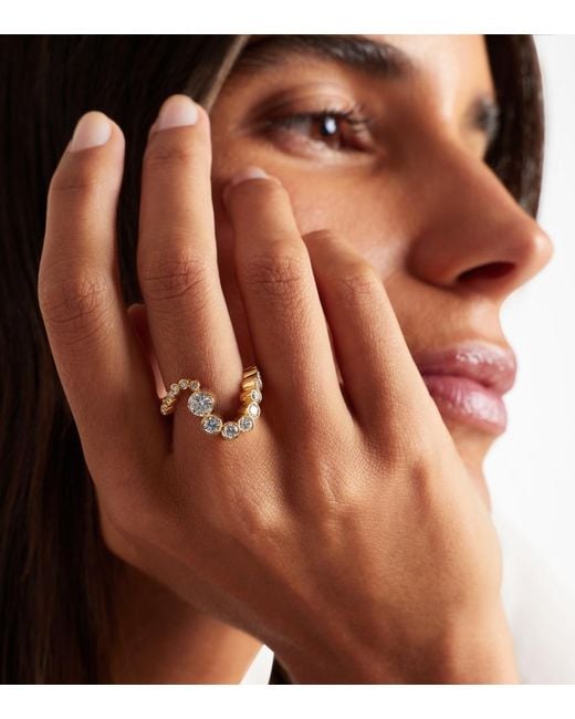 Sophie Bille Brahe White Grand Ensemble Ocean 18Kt Ring With Diamonds