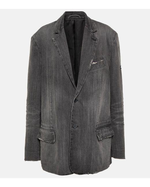 Balenciaga Gray Faded Denim Jacket