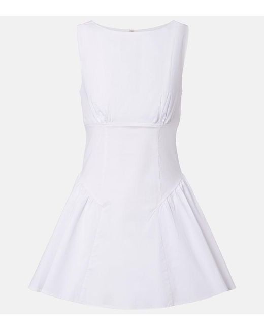 Staud White Gwen Cotton Minidress