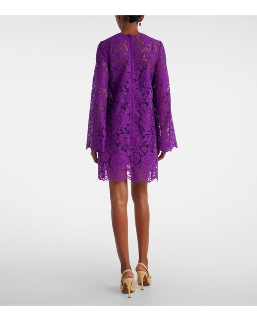 Dolce & Gabbana Purple Lace Minidress