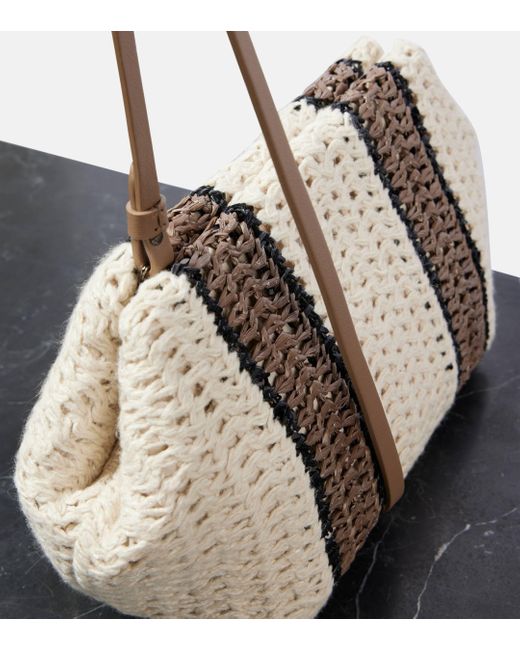Brunello Cucinelli Natural Small Crochet Crossbody Bag