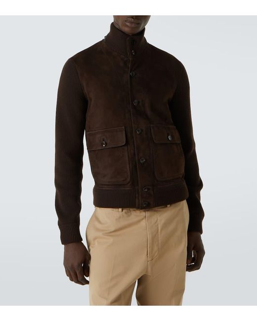 Tom Ford Brown Wool And Suede Blouson for men