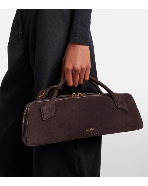 Alaïa Black Le Teckel Small Suede Clutch