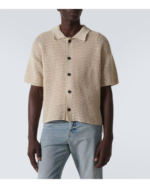 FRAME Natural Open-knit Cotton Cardigan for men