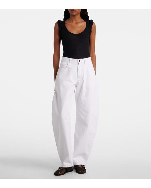 Alaïa White Barrel-Leg Jeans