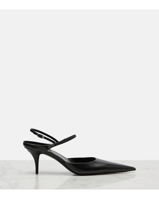 Balenciaga Black Avenue Bow Leather Slingback Pumps