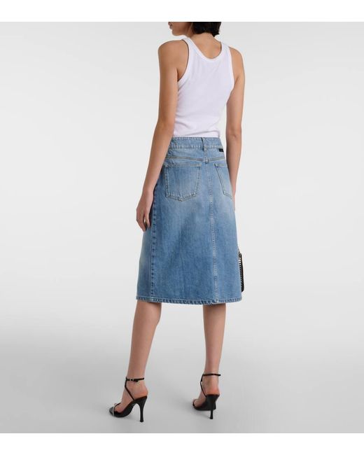 Stella McCartney Blue Iconic Falabella Chain-Link Denim Skirt