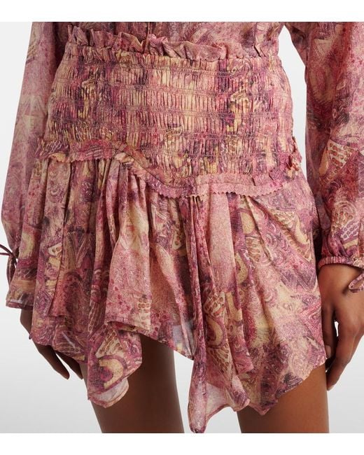 Isabel Marant Red Ceiva Silk Miniskirt