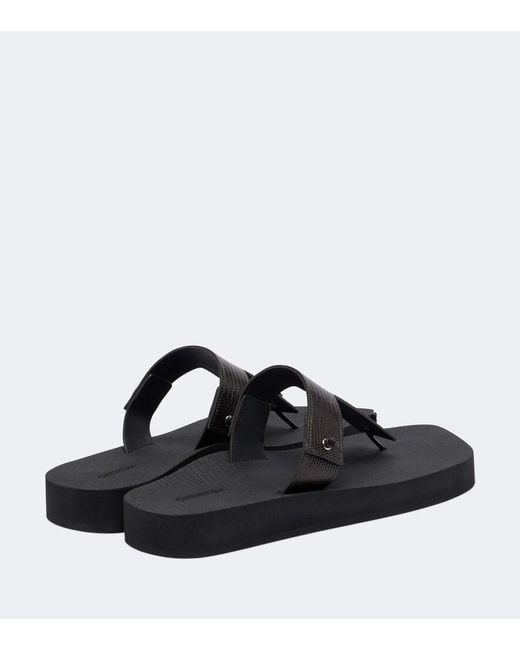 Christen Black Edge Leather Thong Sandals