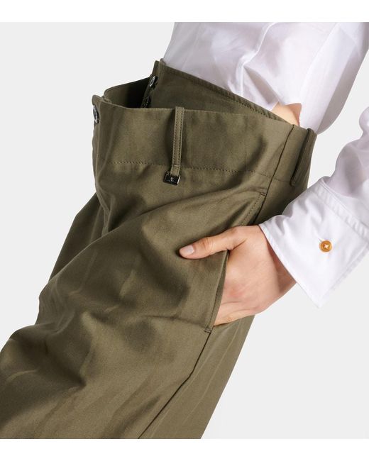 Vivienne Westwood Green Weite Cropped-Hose Alien Aus Baumwolle