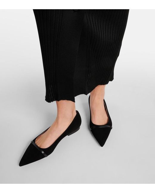 Malone Souliers Black Jhene Leather Ballet Flats