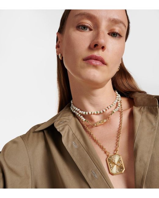 Marie Lichtenberg White Thinking Of You 18Kt Pendant Necklace With Diamonds