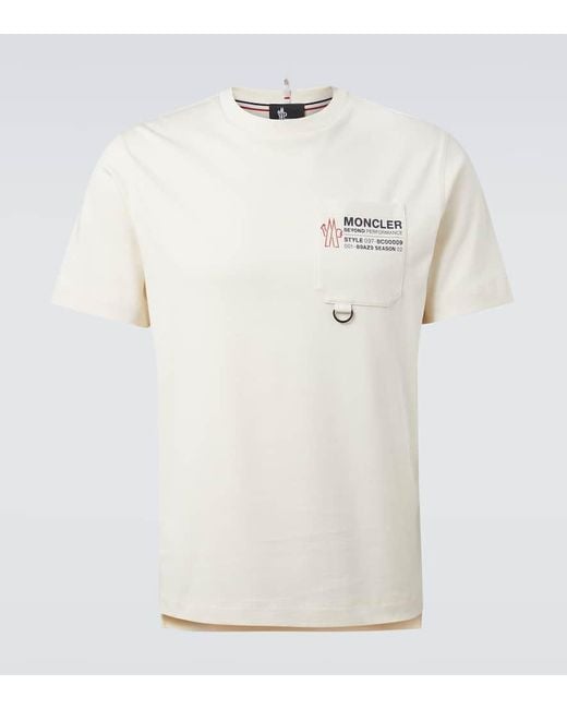 Moncler White Logo Cotton Jersey T-Shirt for men