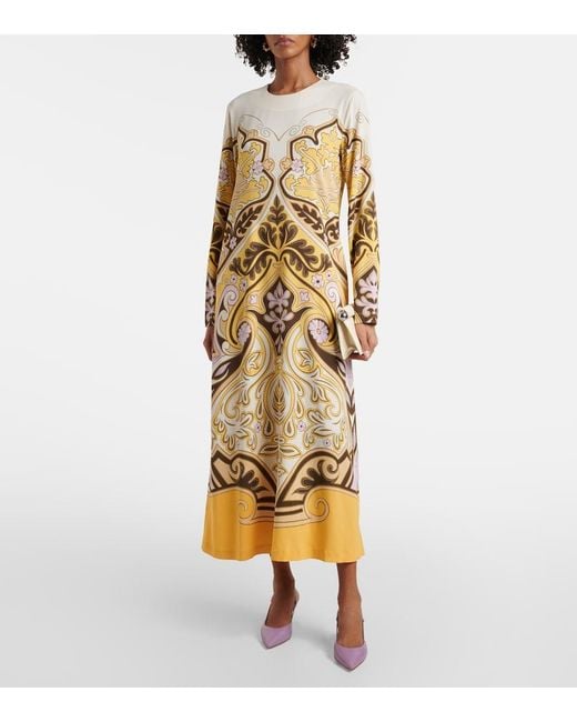 LaDoubleJ Metallic Spells Placee Printed Maxi Dress