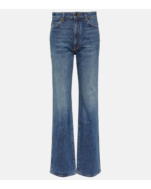 Jeans slim Danielle de tiro alto Khaite de color Blue