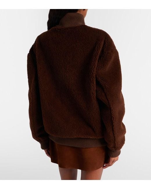 Prada Brown Wool-Blend Fleece Jacket