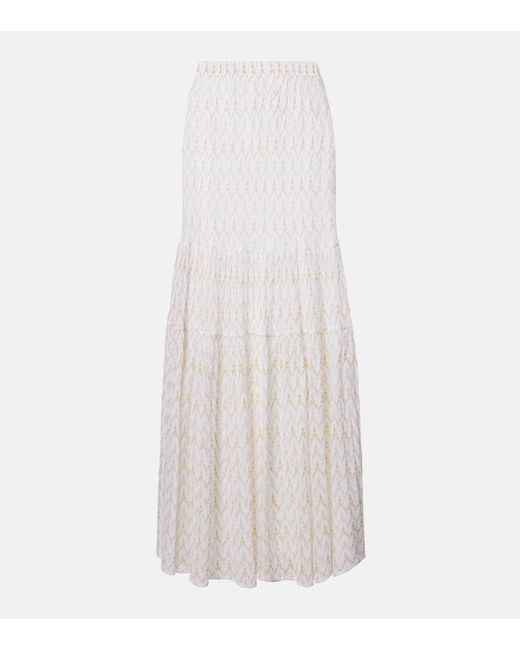 Missoni White Lame Maxi Skirt