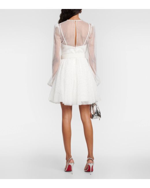 Rebecca Vallance White Bridal Mirabella Embellished Minidress