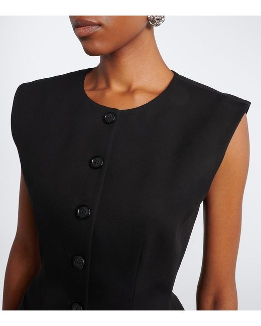 Magda Butrym Black Silk And Cashmere Vest