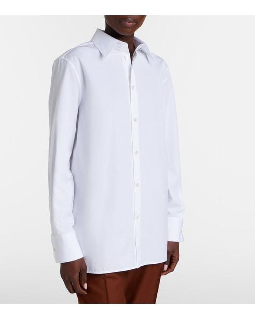 Saint Laurent White Cotton Poplin Shirt