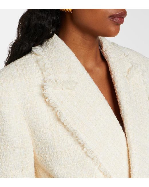 Balmain Natural Double-Breasted Tweed Jacket
