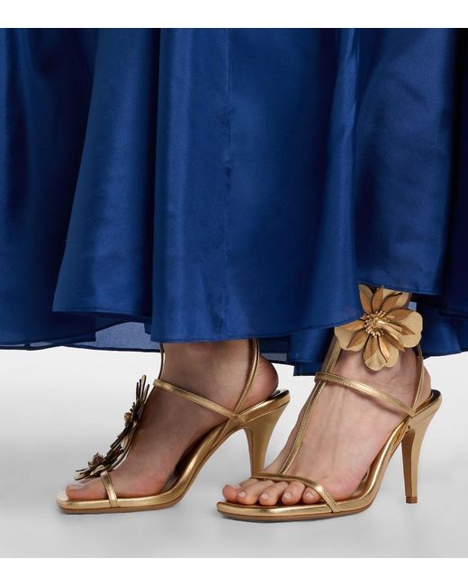 Zimmermann Belara Metallic Leather Sandals