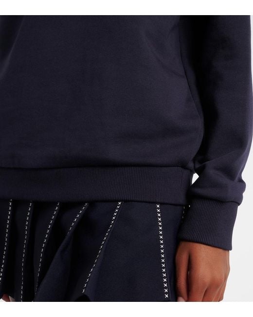 Tory Burch Blue Logo Cotton Jersey Sweatshirt