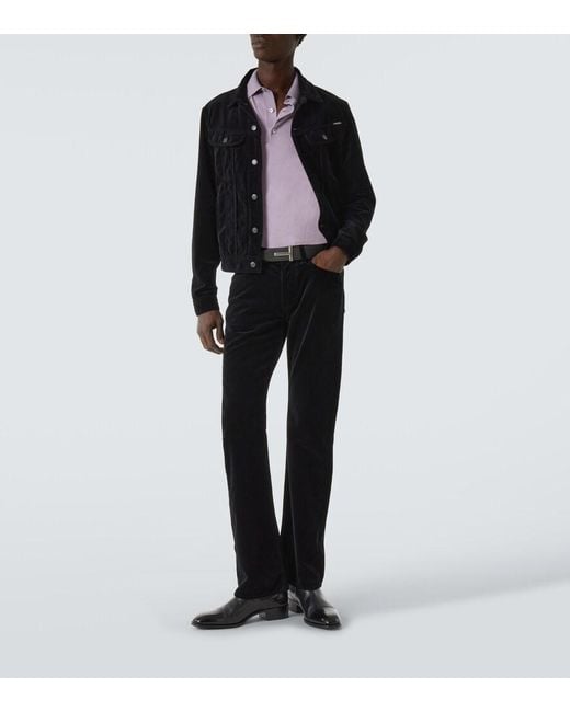 Tom Ford Purple Cashmere And Silk Polo Sweater for men