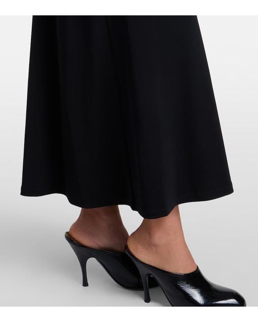 Vince Black Draped One-Shoulder Midi Dress