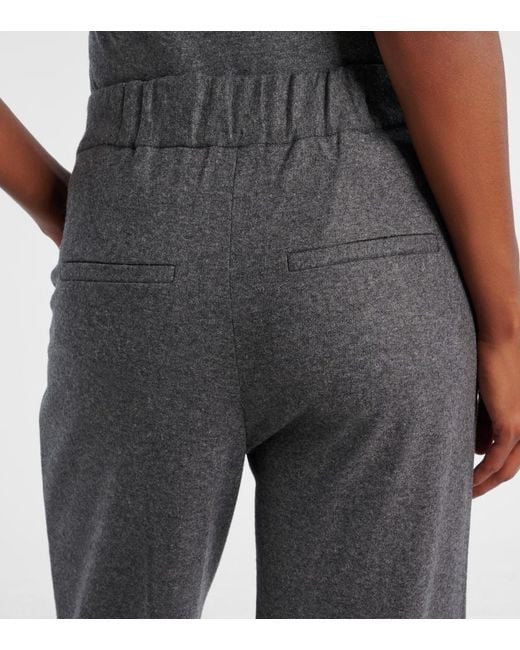 Pantaloni A Gamba Larga A Vita Media di Veronica Beard in Gray
