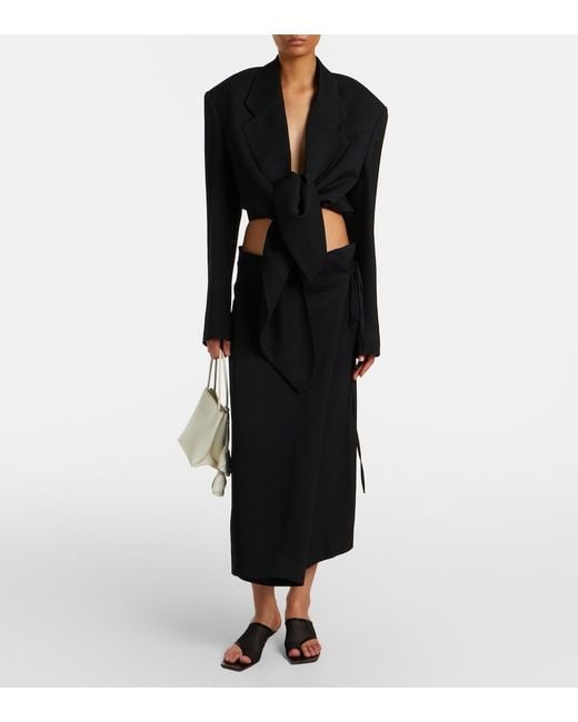 Christen Black Edge Stretch Leather-Trimmed Mesh Mules