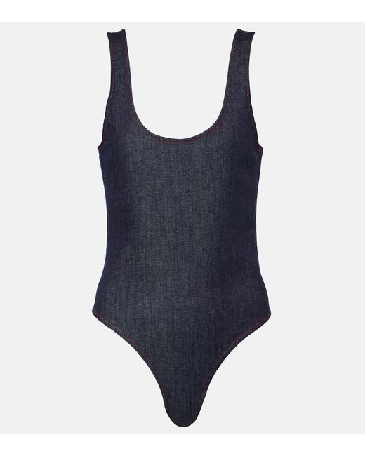 Alaïa Blue Denim Bodysuit