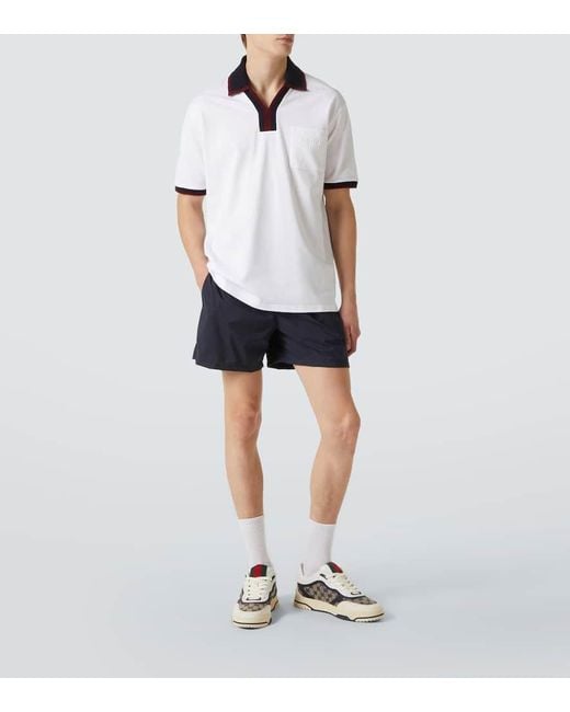 Gucci Polohemd Aus Baumwoll-Pique in White für Herren