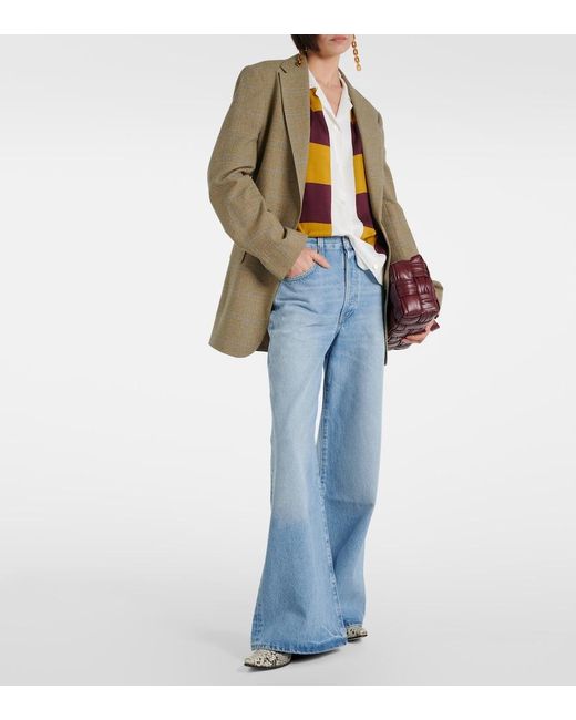 Citizens of Humanity Blue Beverly High-Rise Wide-Leg Jeans