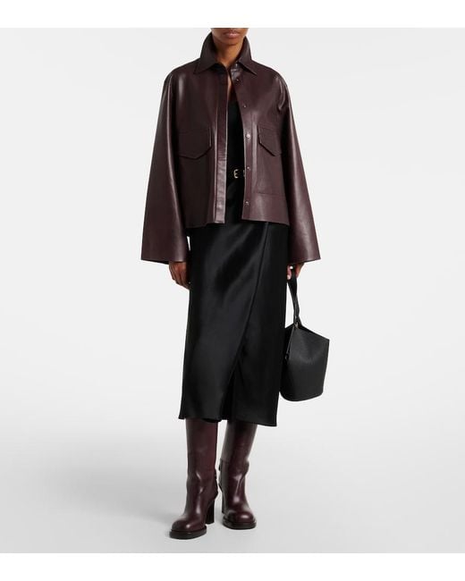 Nour Hammour Brown Darcy Leather Jacket