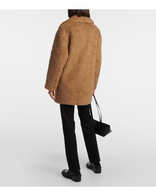 Manteau En Laine De Chameau Et Soie Joseph en coloris Brown