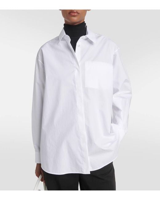 Camisa Eleni de popelin de algodon The Row de color White