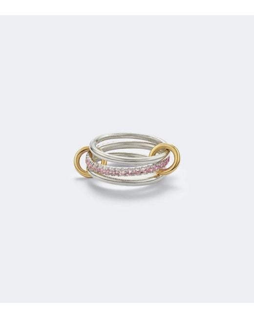 Spinelli Kilcollin White Tigris Sterling And 18Kt Ring With Sapphires