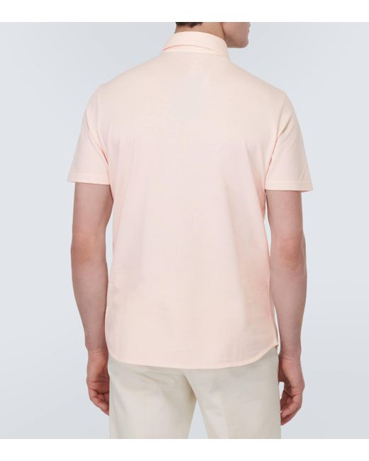 Loro Piana Pink Cotton Pique Polo Shirt for men