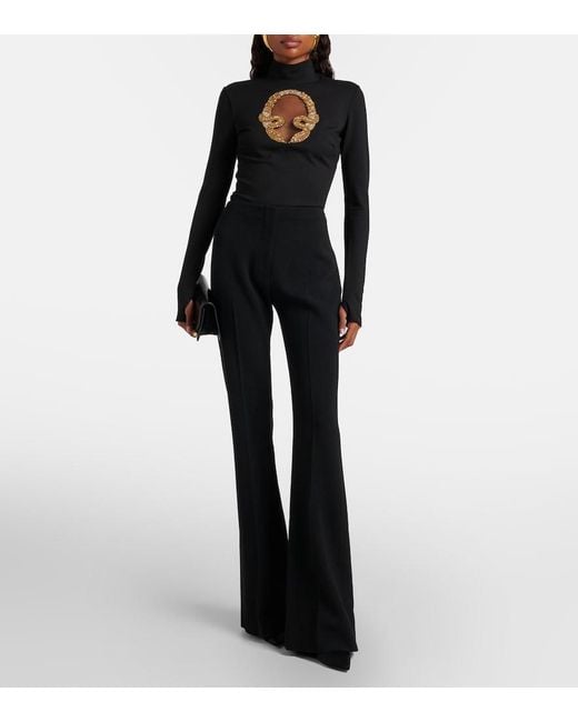 Roberto Cavalli Black Embellished Bodysuit