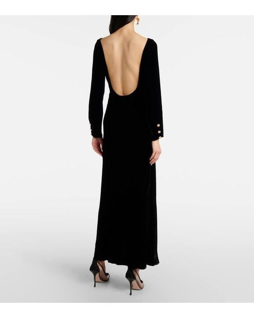 Rixo Black Maxikleid Devina Aus Samt