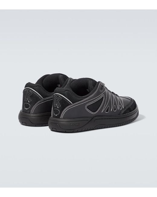 KENZO Black Pxt Leather Sneakers for men