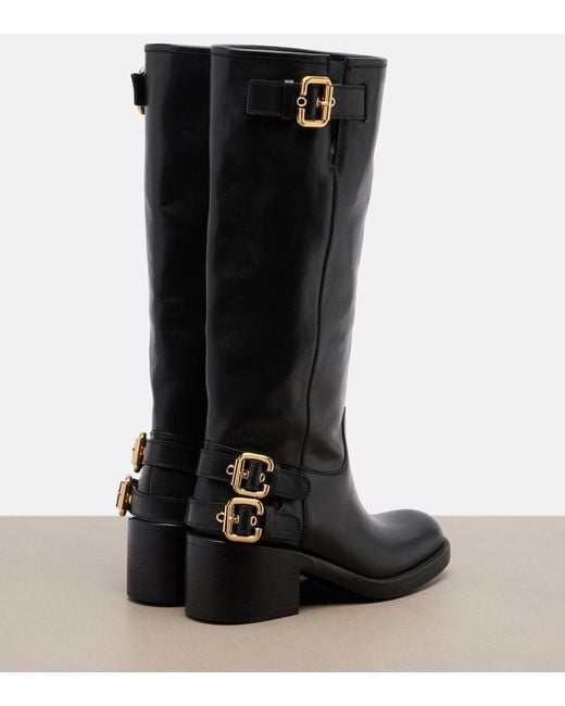 Chloé Black Dakota Leather Biker Boots