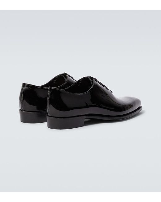 George Cleverley Black Merlin Patent Leather Oxford Shoes for men