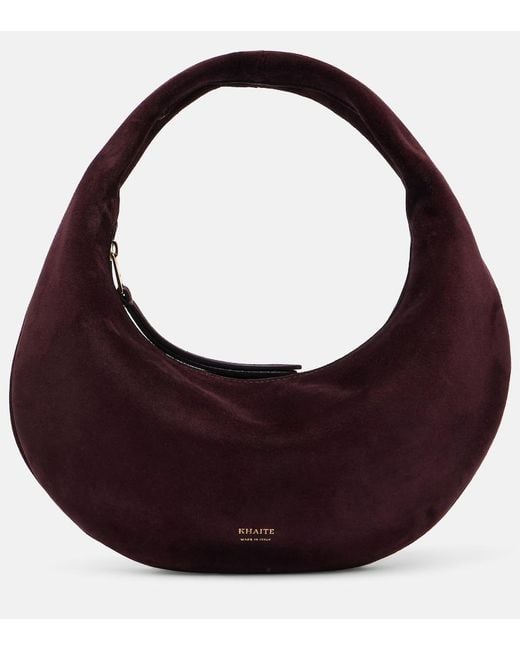 Khaite Purple Olivia Mini Suede Top-Handle Bag
