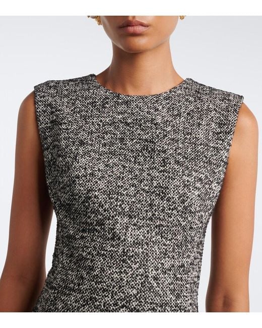 Dolce & Gabbana Gray Wool And Silk-Blend Tweed Midi Dress