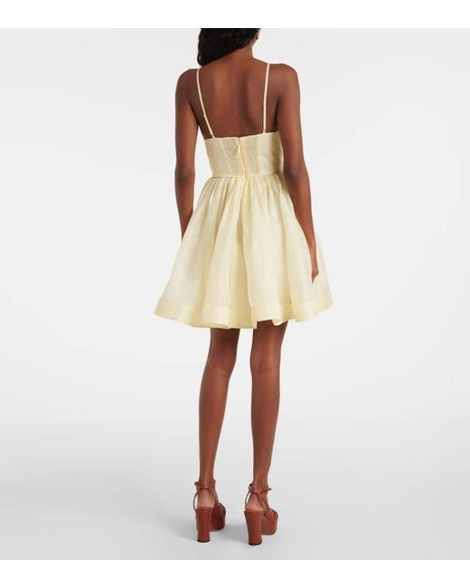Zimmermann Natural Minikleid Illuminate Aus Leinen Und Seide