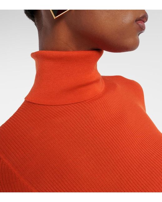 Saint Laurent Red Wool, Cashmere, And Silk Sweater