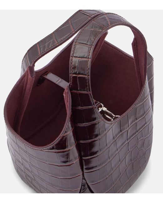 Coperni Purple Bucket-Bag Swipe Mini aus Leder